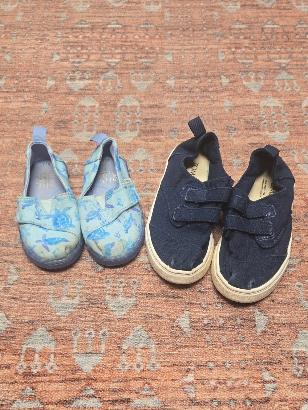 Toms Kids Canvas Slip-On Sneakers with Velcro Straps